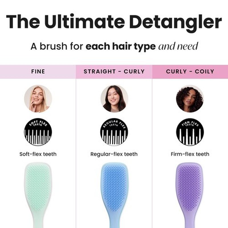 Tangle Teezer Ultimate Detangler Hairbrush for Wet & Dry Hair, Eliminates Knots & Reduces Breakage for All Hair Types, Denim Blues