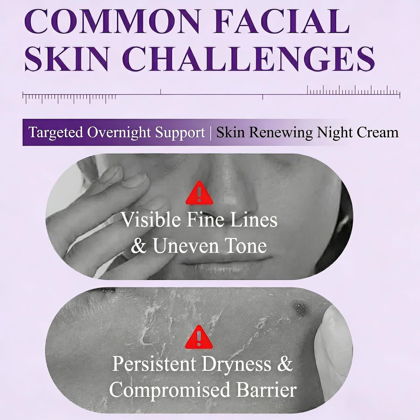 Skin Renewing Night Cream Face Moisturizer with Niacinamide, Peptide Complex, Hyaluronic Acid & Ceramides | Visibly Reduces Fine Lines & Enhances Skin Elasticity | For All Skin Types, 1.76 fl.oz