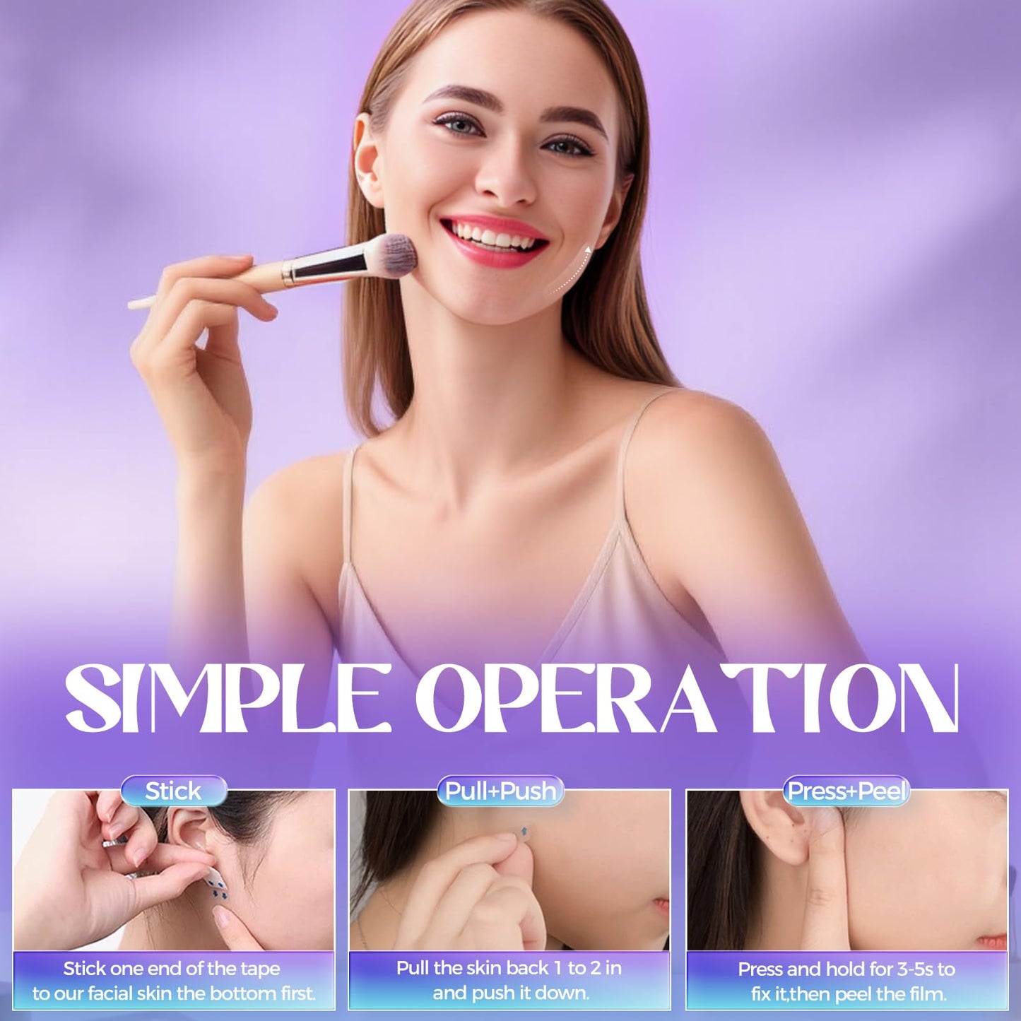 DIWUMO 180 Pcs Instant Face Lift Tape - Invisible V-Line Lifting Patches for Sagging Skin, Jawline & Neck - Ultra-Thin Matte Waterproof Design, Long-Lasting 8H Hold for Daily Makeup & Events