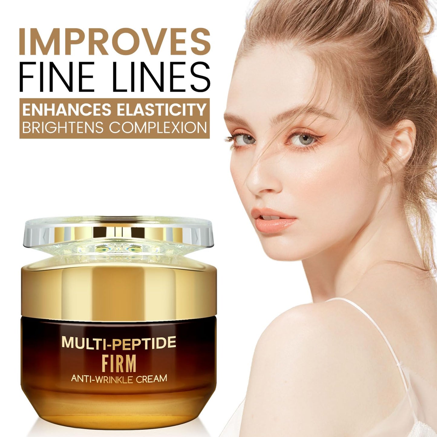 Multiple Peptide Collagen and Retinol Face Cream, Skin Barrier Repair Face Moisturizer with Jojoba Seed Oil, Reduces Wrinkles, Improves Firmness, Improves Skin Texture, Strengthens Barrier, 1.764oz