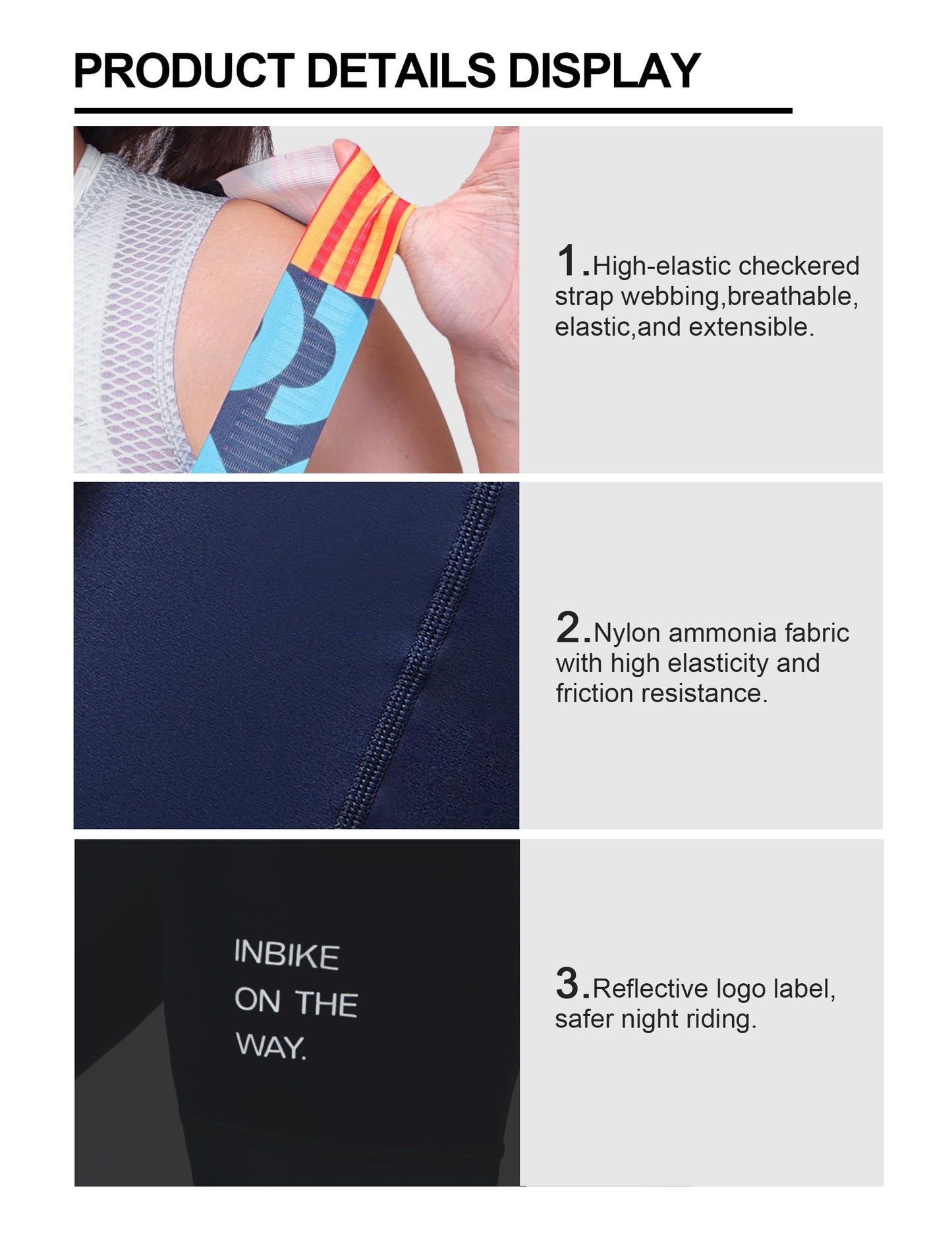 INBIKE Women's Cycling Bib Shorts with 3D High Density Sponge Padded Long Cycling Breathable Bib Shorts Blue
