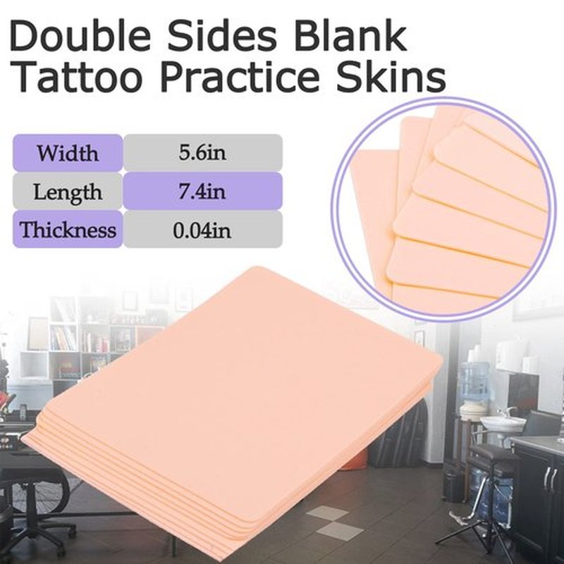 20pcs Tattoo Skin Practice Fake Skins - Usiriy Tattoo Practice Skin 8”x6“ Double Sides Blank Tattoo Skins Tattoo Practice for Beginners and Experienced Artists Tattoo Supplies