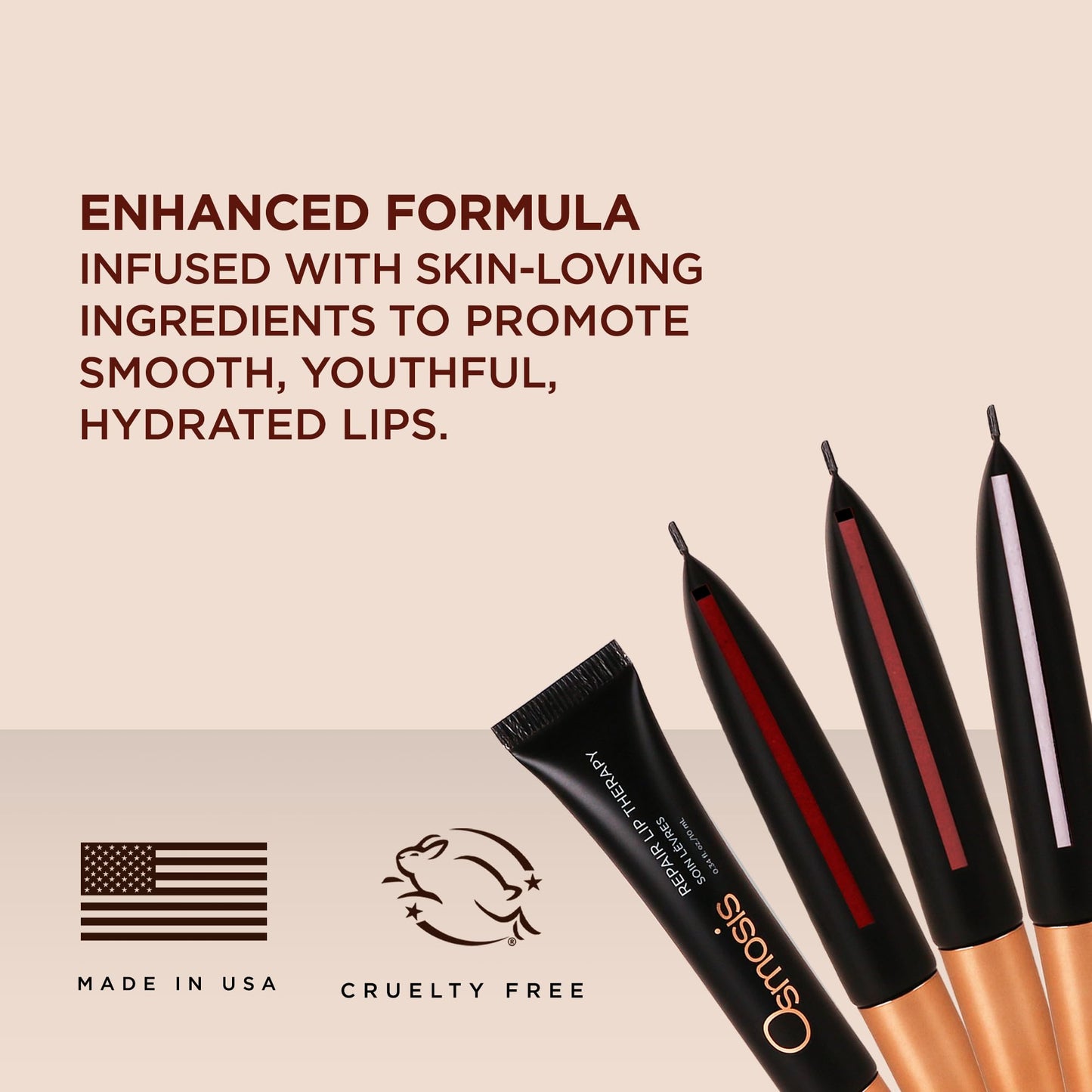 OSMOSIS Repair Lip Therapy, Tinted Gloss, Hydration, Naturale, 0.34 Oz