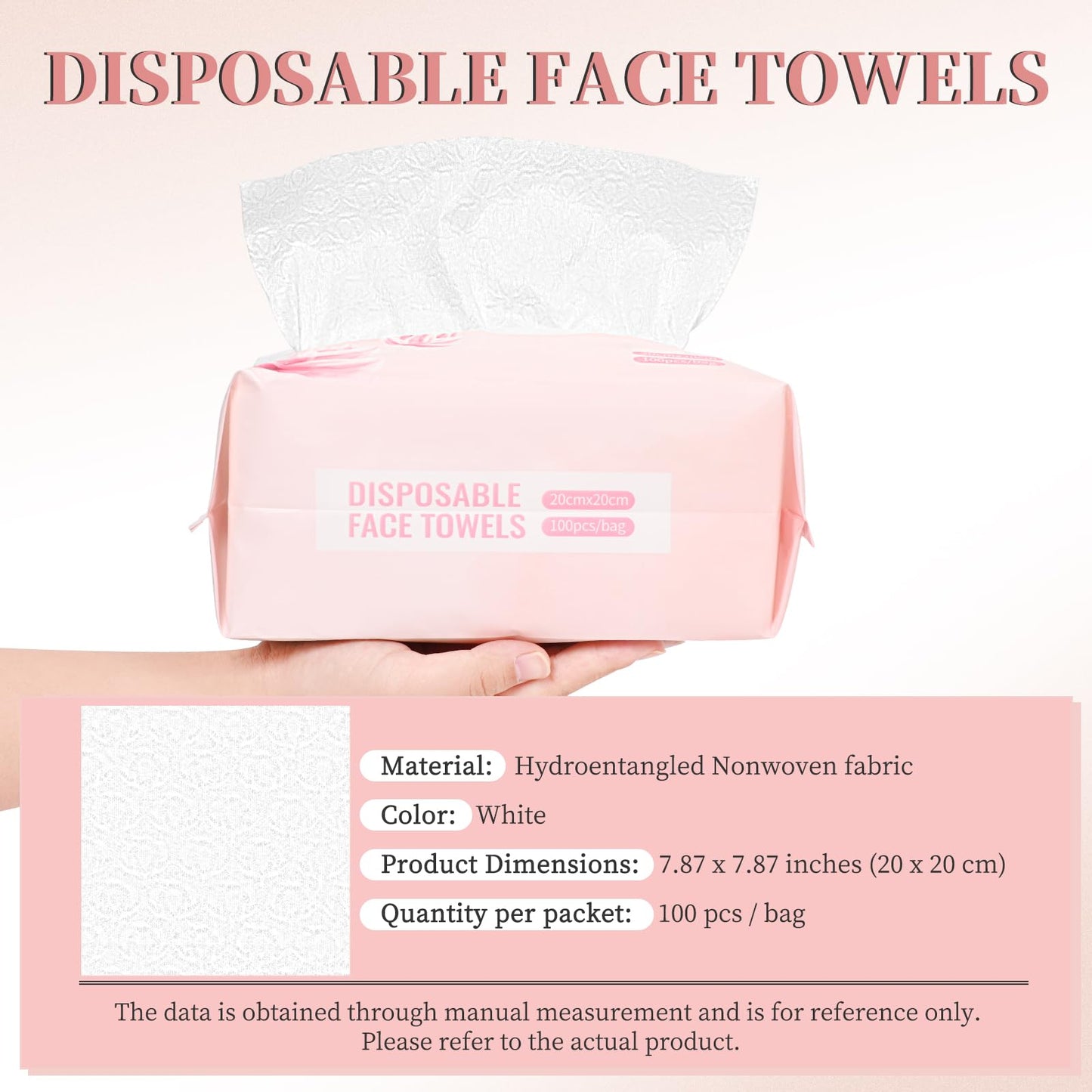 Teruntrue 400 Count Disposable Face Towel, 4 Pack Facial Towels Makeup Remover Dry Wipes Disposable Face Cloths Soft Facial Clean Towels for Washing Cleaning and Skincare