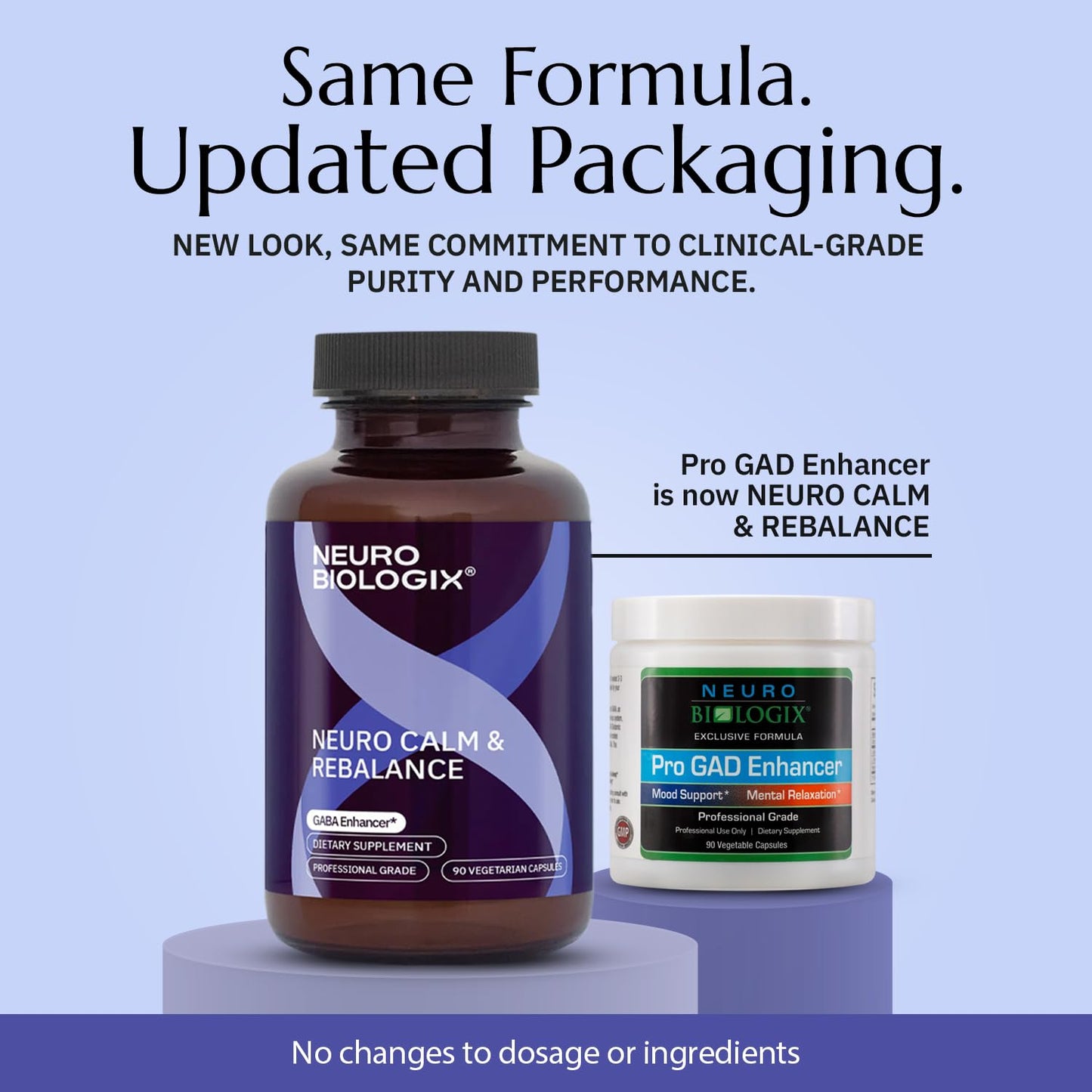 Neurobiologix Neuro Calm & Rebalance, L Theanine, Magnesium, Zinc & Kava Kava Complex for Calm Mood Balance and Stress Support, GABA Activity Support Supplement, Gluten Free, Vegetarian, 60 Capsules