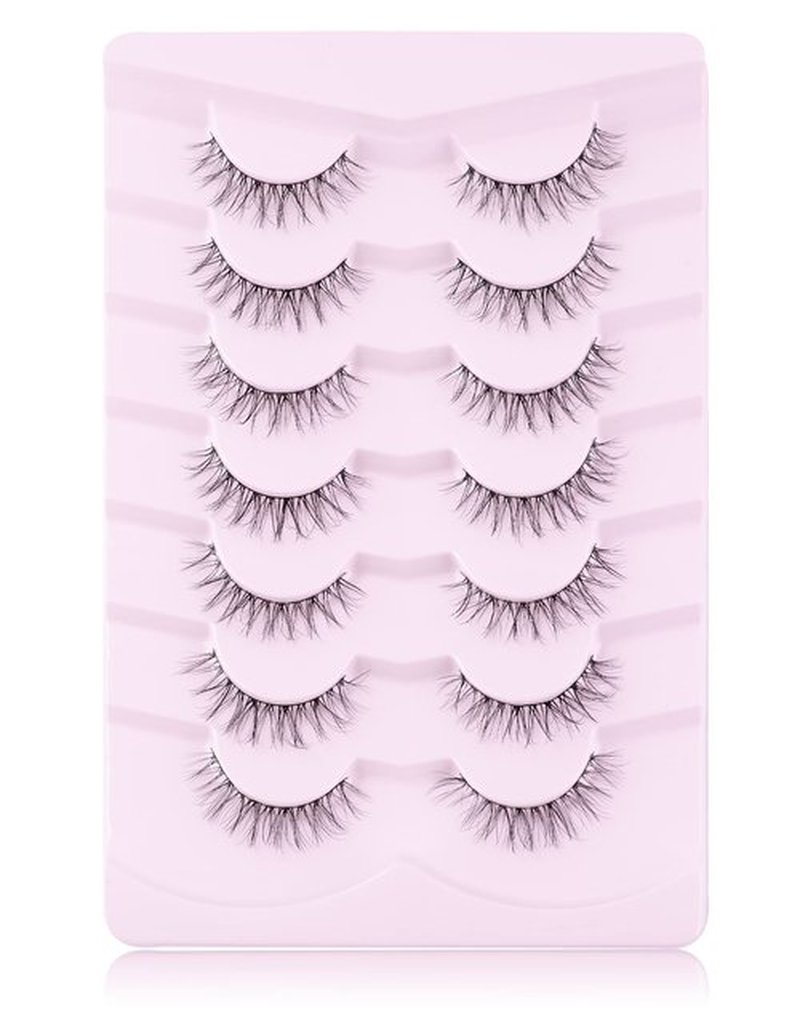 Eyelashes Natural Look Fake Eyelashes Natural Lashes Lightweight False Eyelashes Wispy Lashes 3D Faux Mink Eyelashes 7 Pairs D3