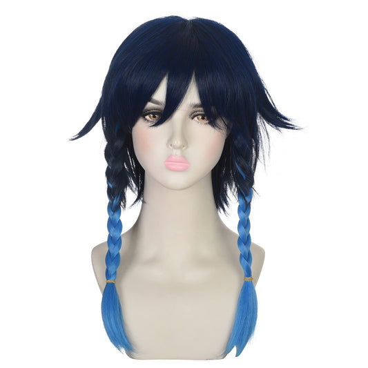 FANNICA Genshin Impact Anime Cosplay Wig for Halloween Carnival Party Costume Hair (venti)