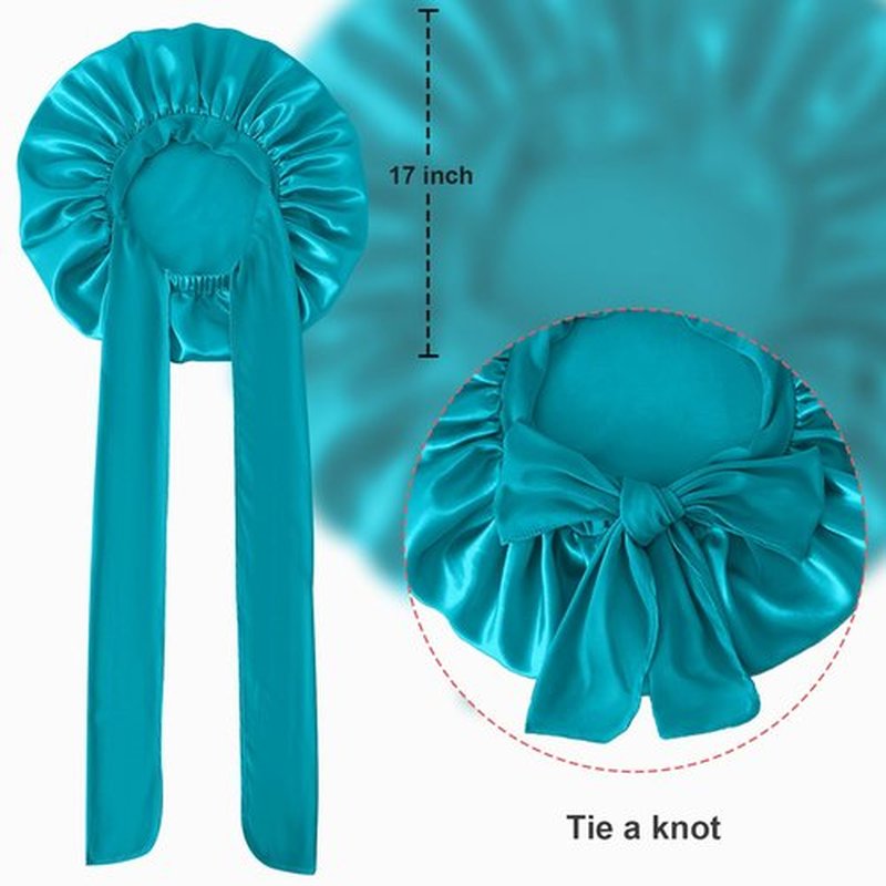 Satin Bonnet Silk Bonnet for Sleeping, Double Layer Large Hair Bonnets for Women Men Natural Curly Hair Shower Cap