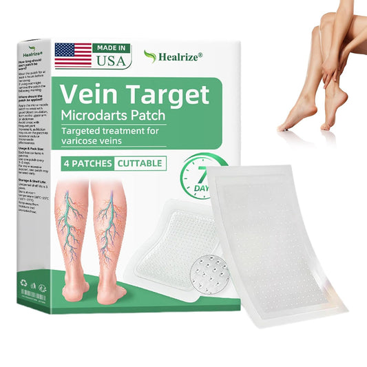 Healrize Vein Target Microdarts Patch - Natural Varicose Vein Treatment for All Skin Types | 1 Box