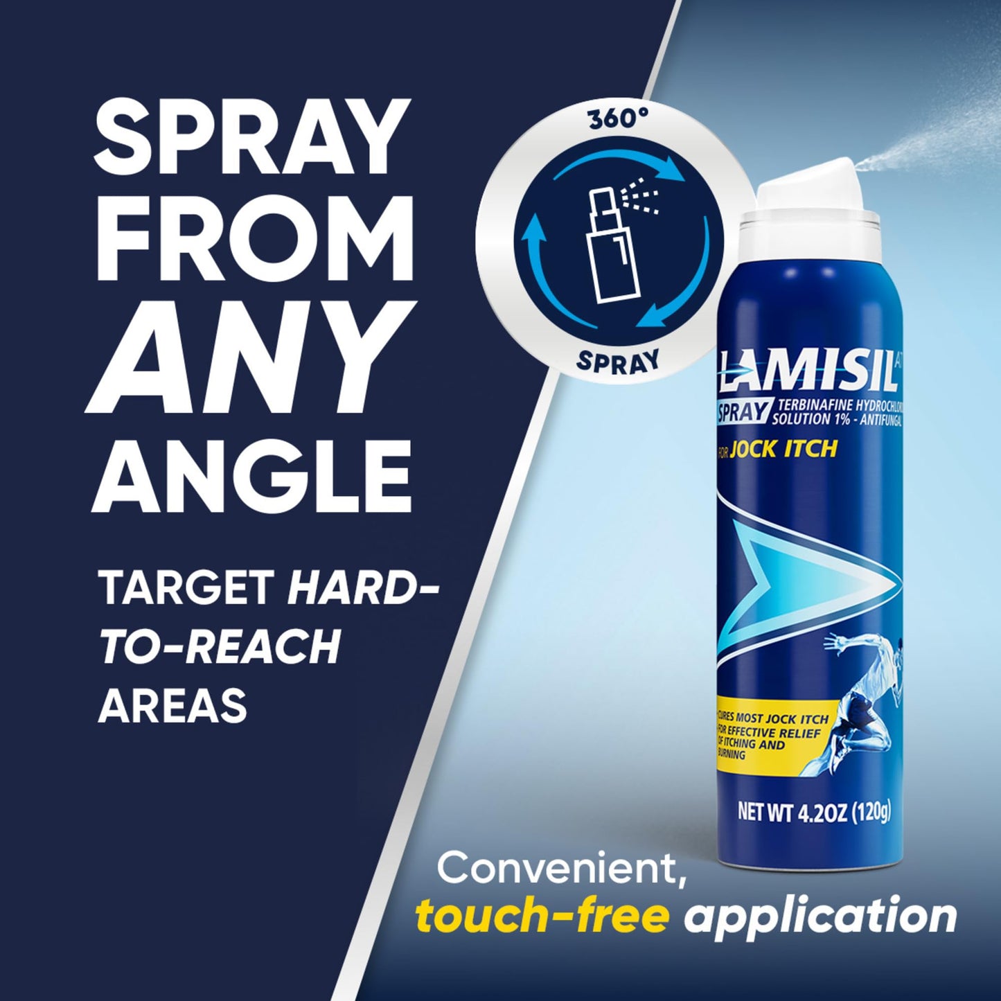 Lamisil Jock Itch Antifungal Spray, 1 Week Jock Itch Treatment, Clinically Proven Fast and Effective Symptom Relief of Itching, Burning, Redness, 4.2 oz (120 g)