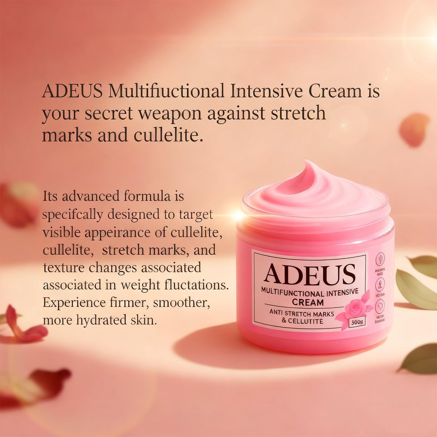 ADEUS Multifunctional Intensive Cream – Smooth & Tighten Skin – Targets Stretch Marks, Cellulite & Sagging Skin – Deep Nourishing & Elasticity-Boosting Formula for Women (10oz) (1)