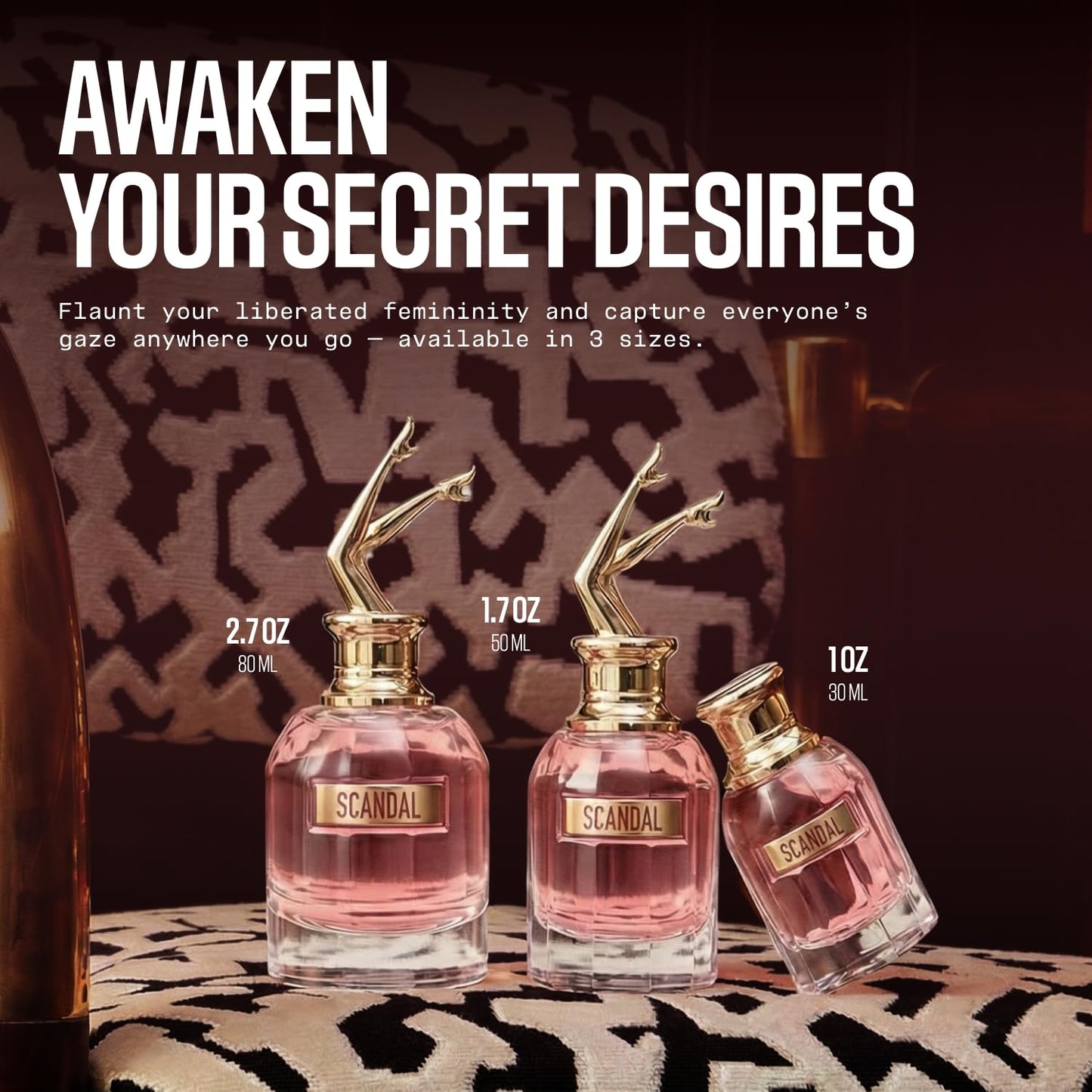 Jean Paul Gaultier Scandal Eau de Parfum for Women - Long Lasting Gourmand Chypre Women's Perfume with Gardenia, Honey and Patchouli - Designer Fragrance Spray, 1 oz