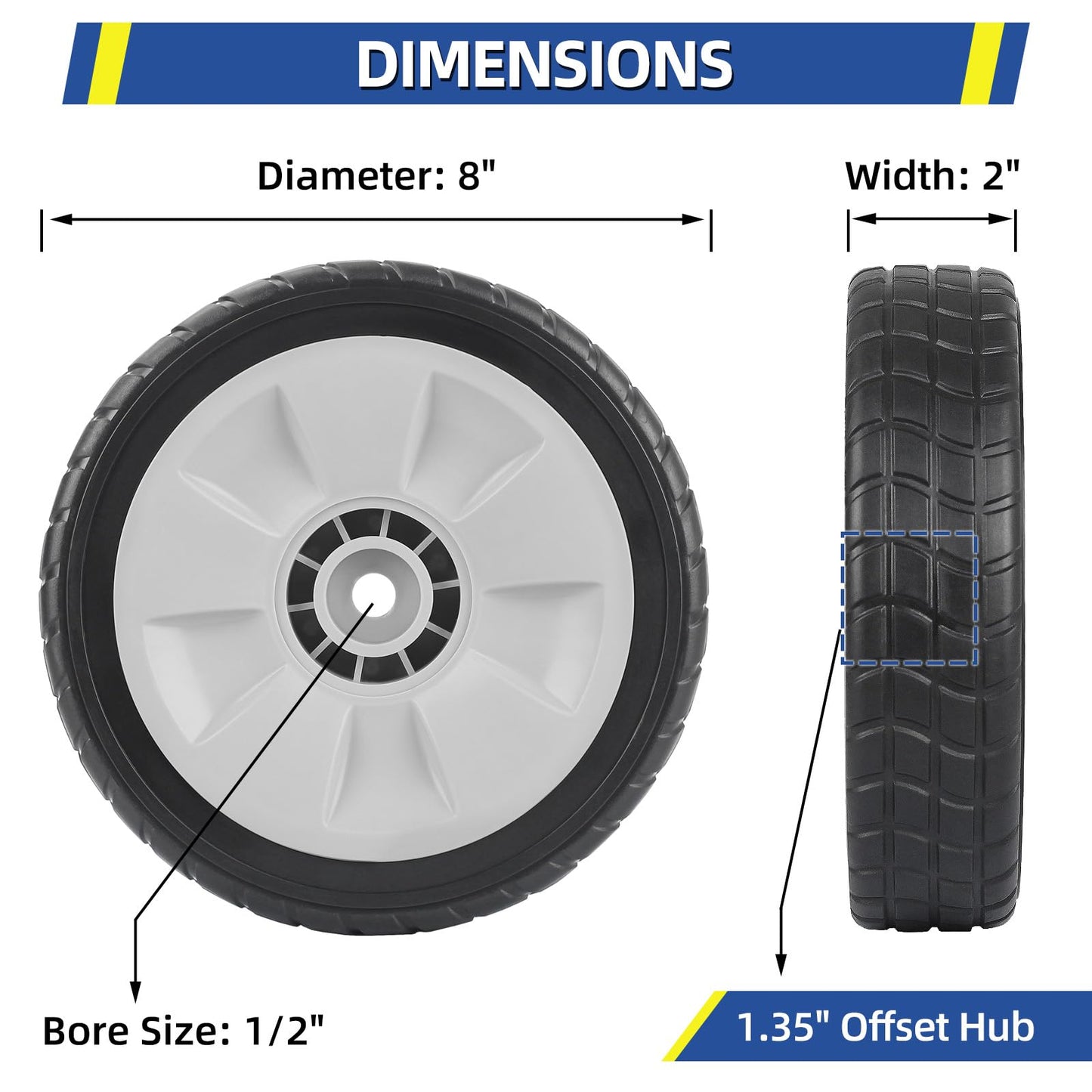 44710-VL0-L02ZB Front Lawn Mower Wheels for Honda HRR216 HRS216 HRT216