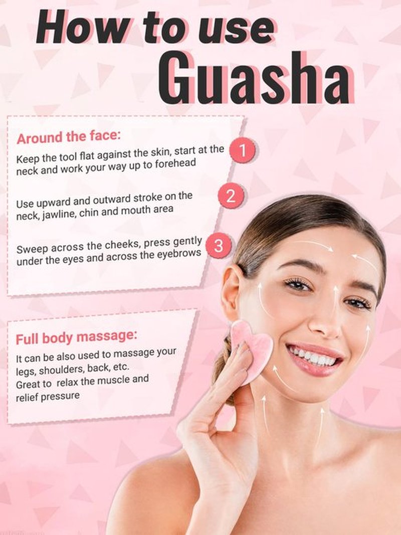Gua Sha Face Roller Tools: Jade Roller Facial Tools for Skin Care - Facial Massager for Face, Eyes, Neck, Relieve Fine Lines and Wrinkles