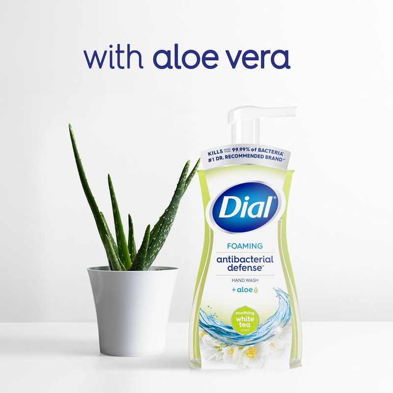 Dial Antibacterial Defense Foaming Hand Soap - Aloe & White Tea, 30 Fl Oz Refill Pack of 4, Dermatologist-Tested