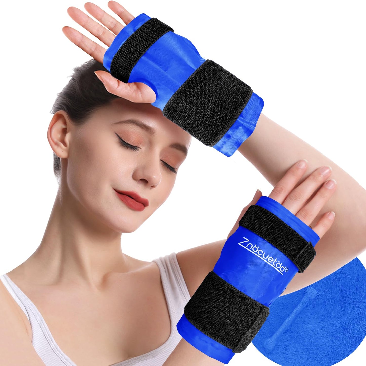 Wrist Hand Ice Pack Wrap 2 Pack-Reusable Gel Hot & Cold Therapy for Wrist Elbow Hand Pain Relief from Carpal Tunnel, Soreness,Rheumatoid Arthritis, Tendonitis,Swelling, Bruises & Sprains