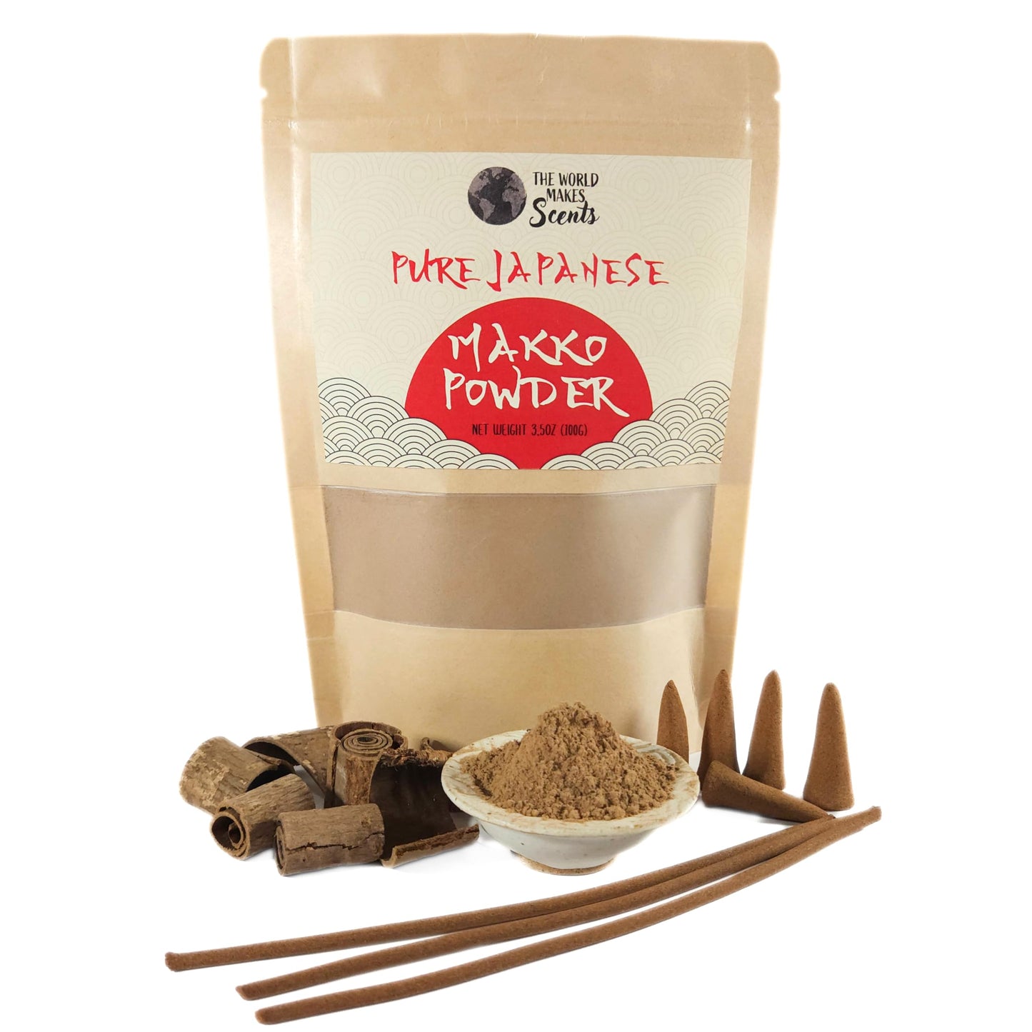 The World Makes Scents Makko Powder for Incense Making | Premium Japanese Tabunoki | 3.5oz (100g)