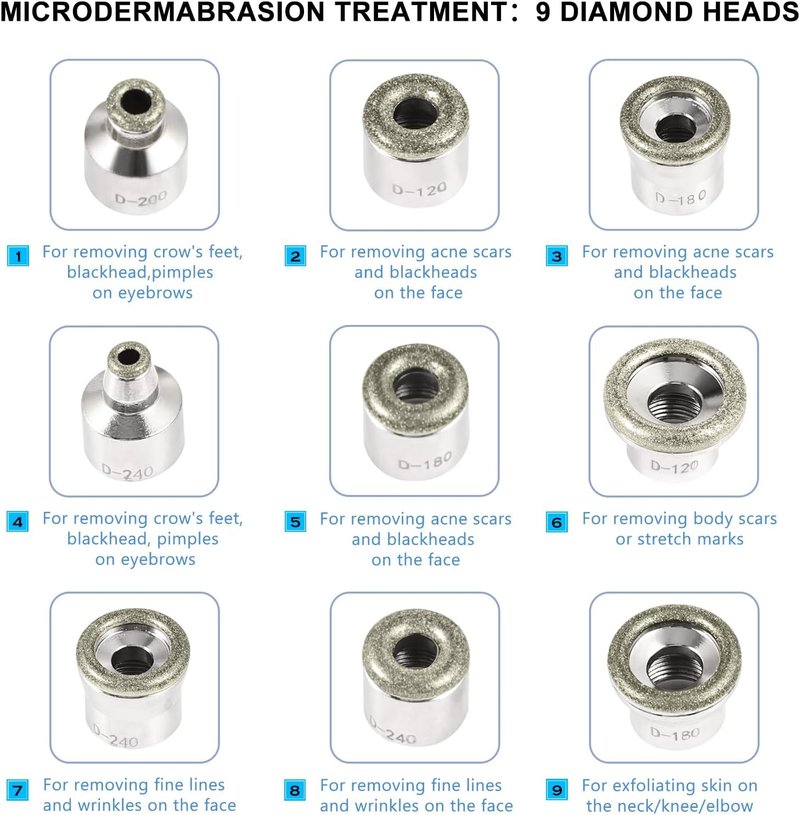 Diamond Microdermabrasion Machine - Portable USB Skin Exfoliation Device | Cordless Blackhead Remover for Women