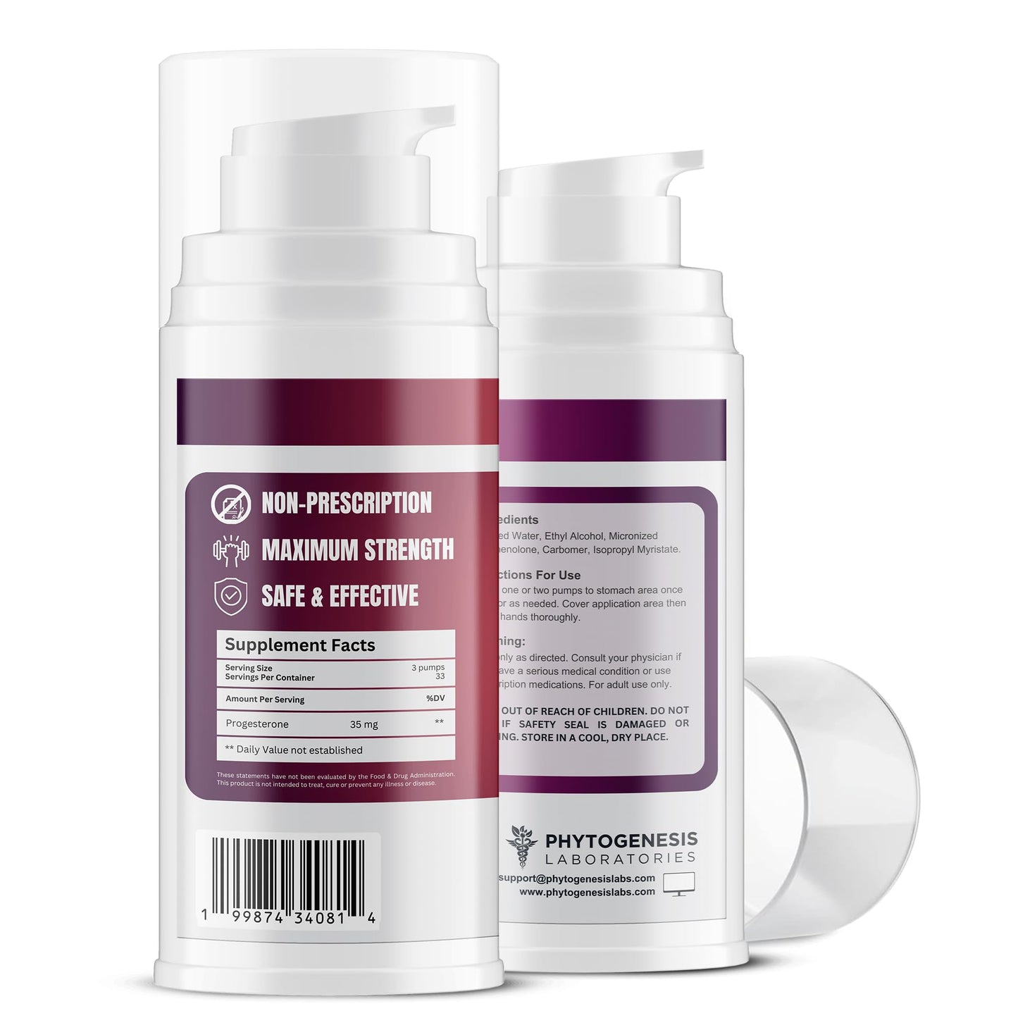 Topical Progesterone Gel – 35mg Per Serving – High Absorption Transdermal Formula – Topical Progesterone Support – Hormone Balance Support – 4oz