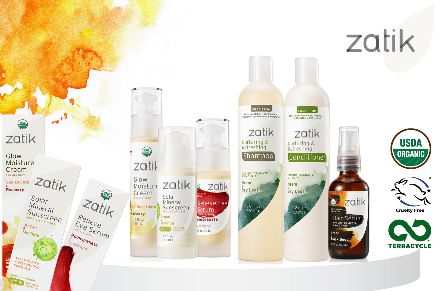 Zatik Naturals - Deep Moisturizing Shampoo with Coconut & Calendula - Vegan, Biodegradable, pH balanced, for Colored and Dry Hair, Free From Sulfates, phthalates & Synthetic Fragrances - 10.8 Fl Oz