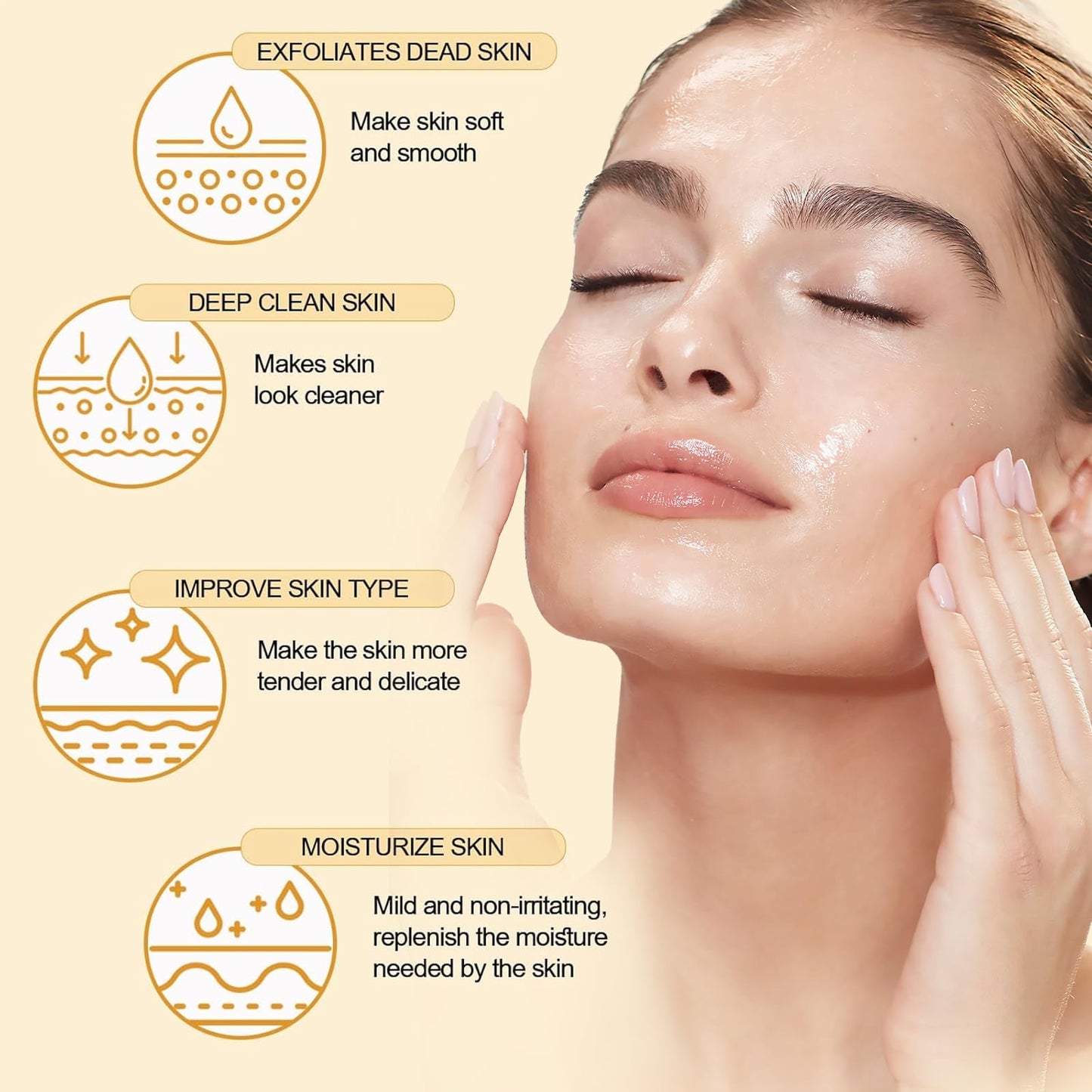 Amococo 3Packs Vitamin C Face Scrub, Exfoliating Gel with Orange to Gently Remove Dead Skin Cells & Excess Oil, Facial Exfoliator for Men & Women, 1.7 oz*3