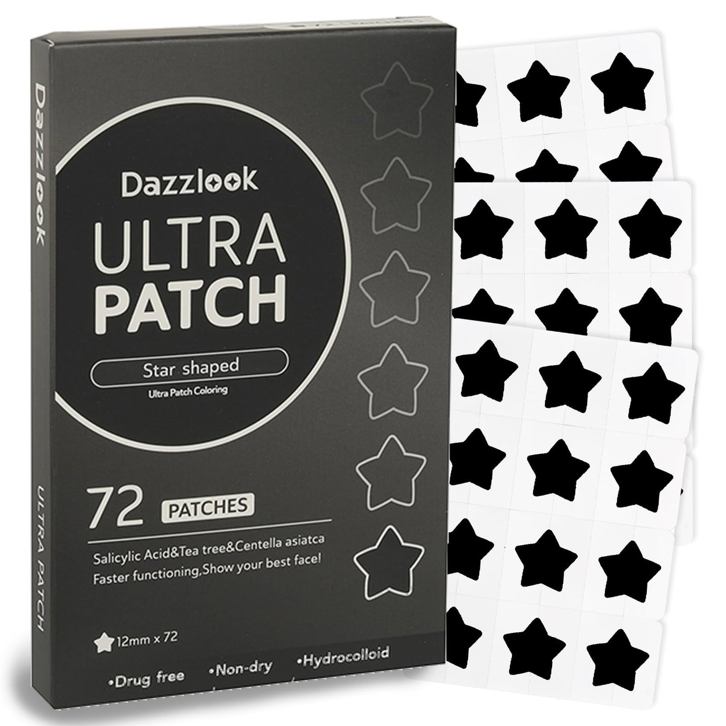 Dazzlook Ultra Pimple Patches Large Pack, Invisible Hydrocolloid Zits Blemishes Absorbing Patch with Tea Tree Oil Centella Asiatica, Pimple Dots Stickers, 168 Patches for Family Use
