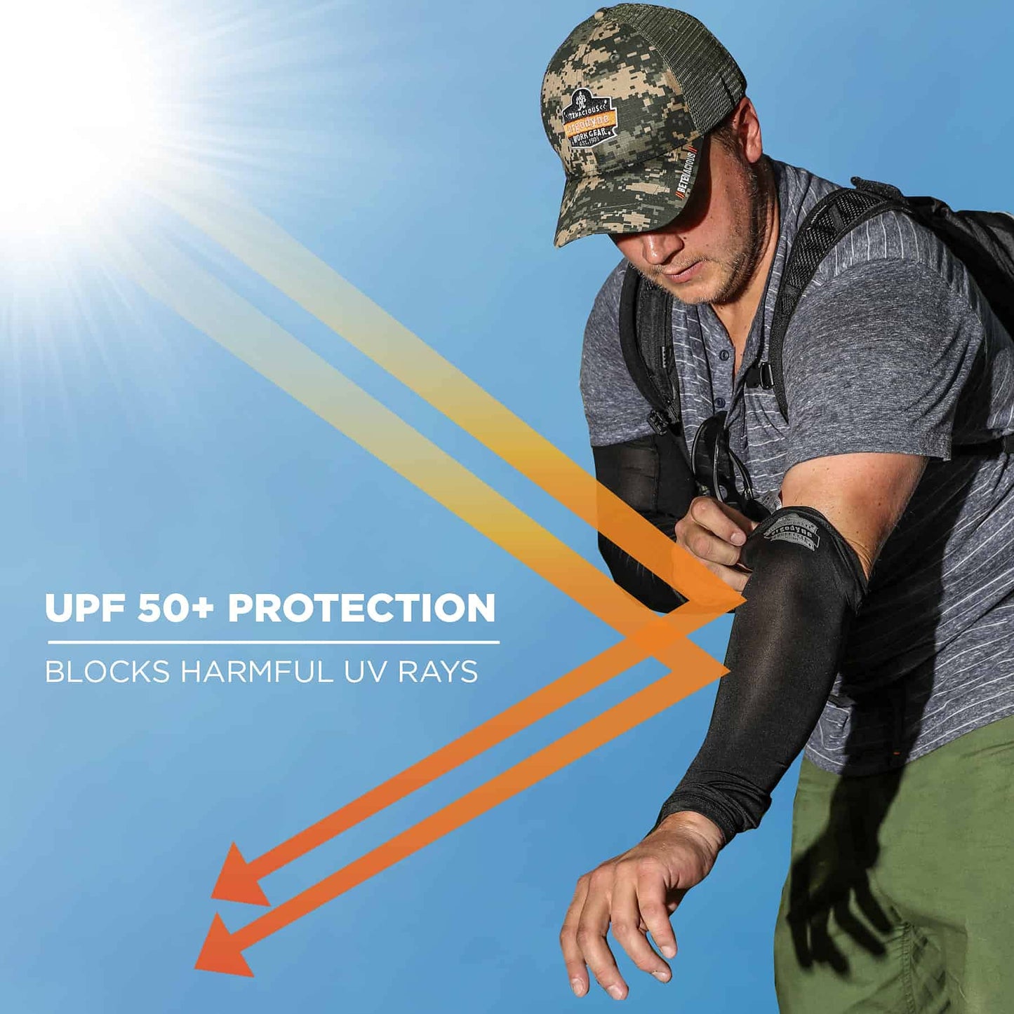 Cooling Arm Sleeves, Sized for Men &Women, UPF 50+ Sun Protection, Ergodyne Chill Its 6690,Black, Medium