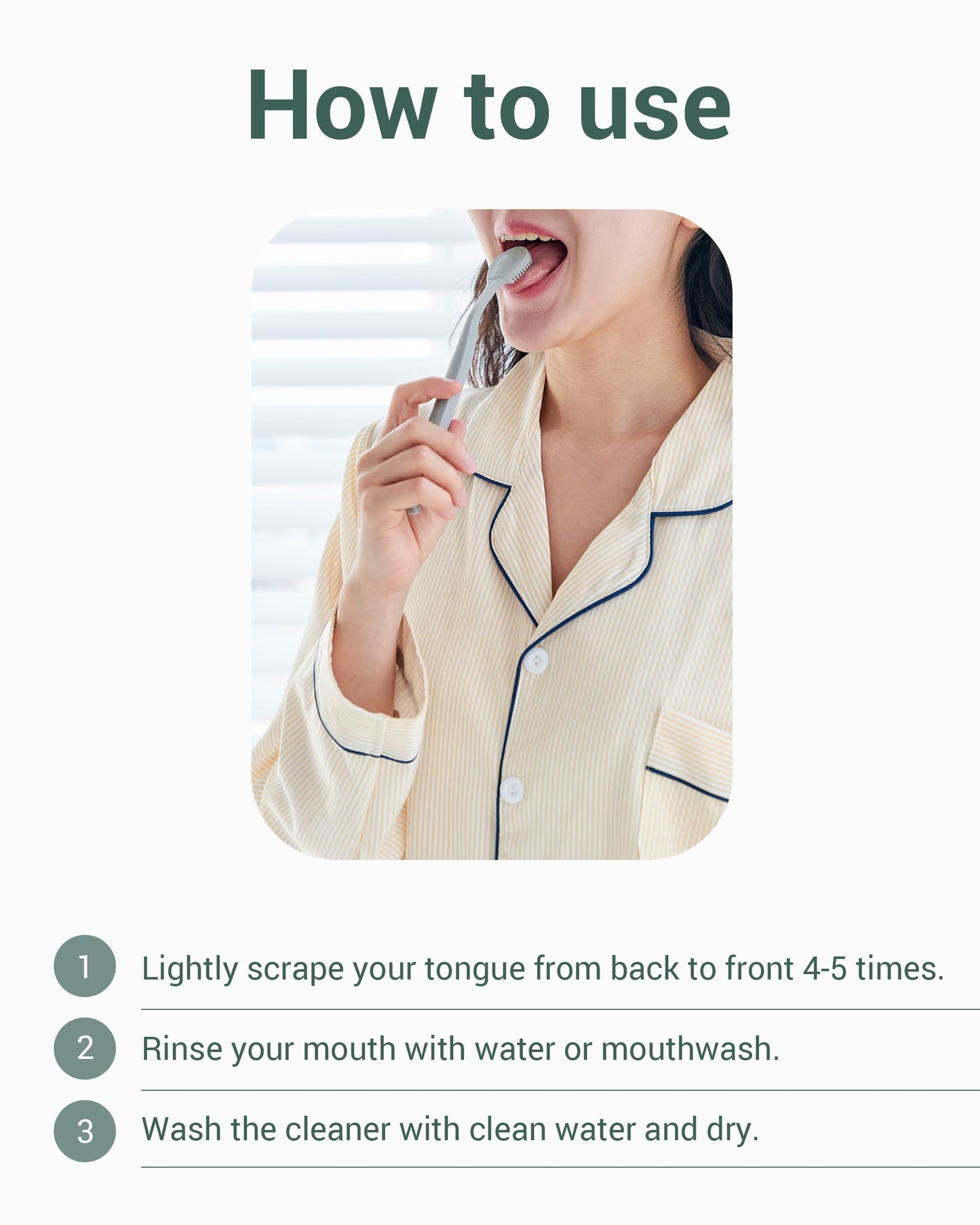DEARCUS Tongue Scraper with 3 Replaceable Heads for Up to 9 Months - Soft BPA-Free TPE Tongue Cleaner, Designed to Reduce Gag Reflex, Helps Freshen Breath & Remove White Coating (Gray)