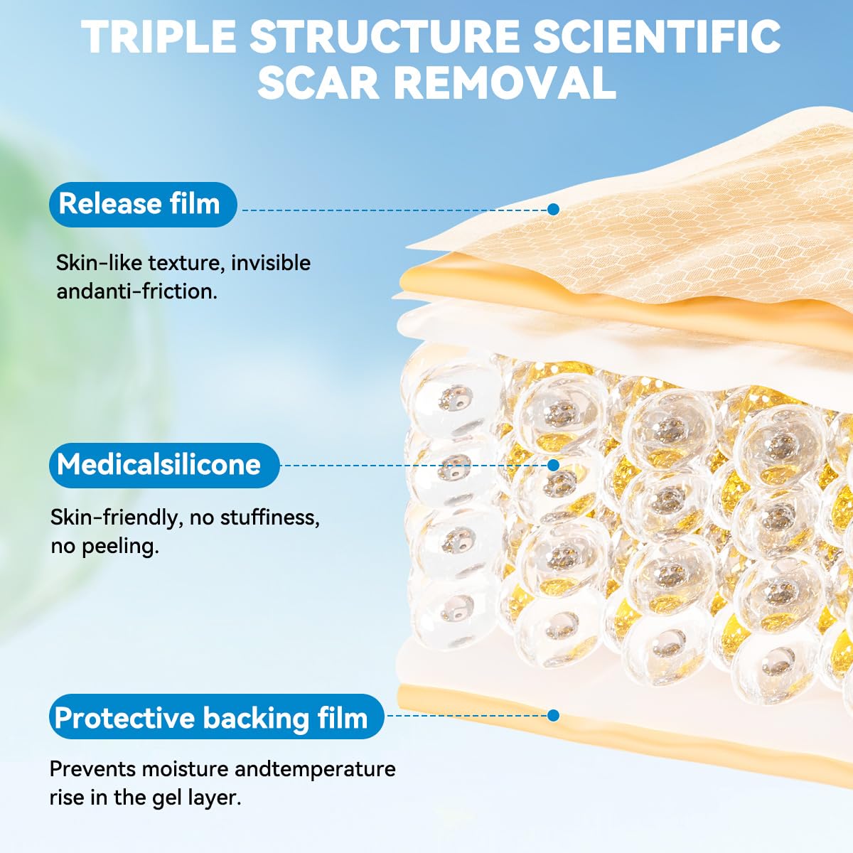 Silicone Scar Sheets Face Tape: 1.6''x120'' Scar Tape for Surgical Scars - Medical Grade Wrinkles Patches -Reusable Strips Scar Removal Treatment C-Section Keloid Burn Tummy Acne (1.6‘’x120'')