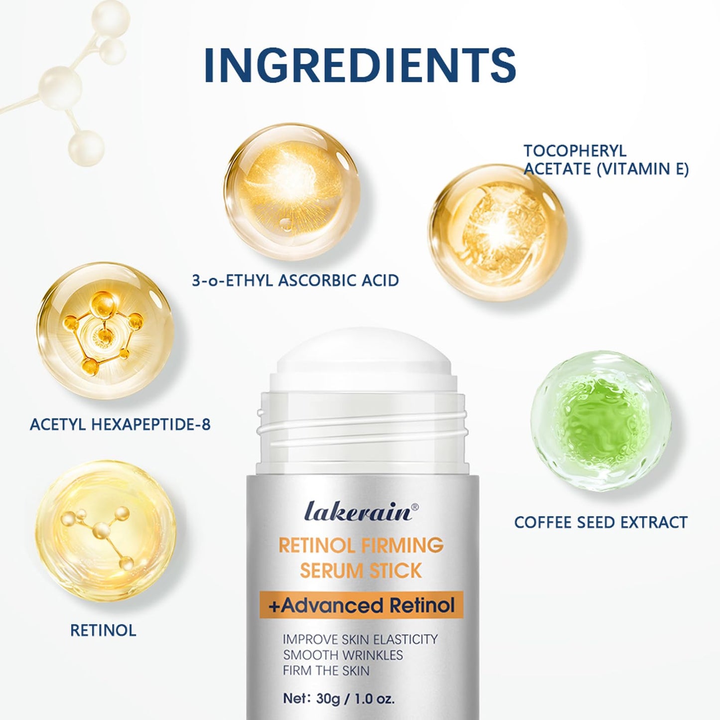 Advanced Retinol Firming Serum Stick, Retinol Face Stick Visibly Tight and Firm Wrinkles, Nourishing Anti-aging Repair Cream Smooth Tighten & Firm Face Neck
