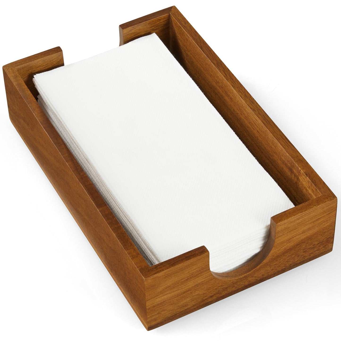 Napkin Holder for Bathroom, Acacia Wooden Guest Towel Holder Tray for Bathroom, Disposable Paper Hand Towel Holder for Bathroom Accessories, Dinner Napkin Holder for Kitchen Table Party