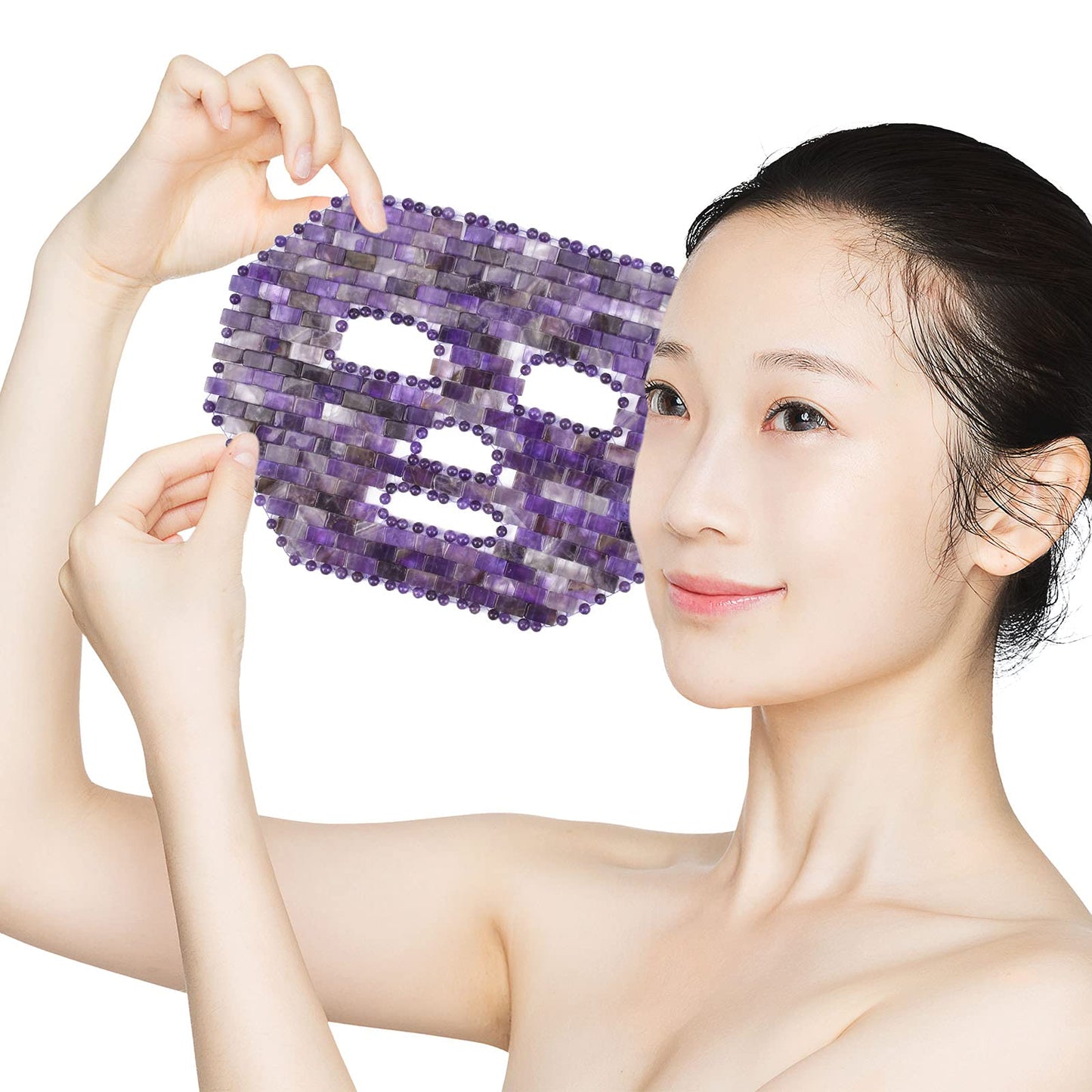 ideayard Jade Facial Mask｜100% All Natural Jade Sleep Mask｜Diminish Puffiness｜Soothe Eye Fatigue (Purple)