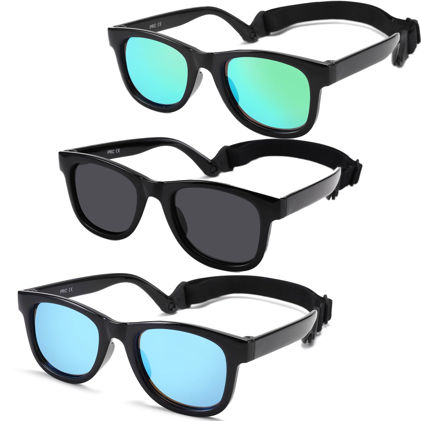 GLARDEFE Polarized Baby Sunglasses with Strap, Infant 0-24 Months