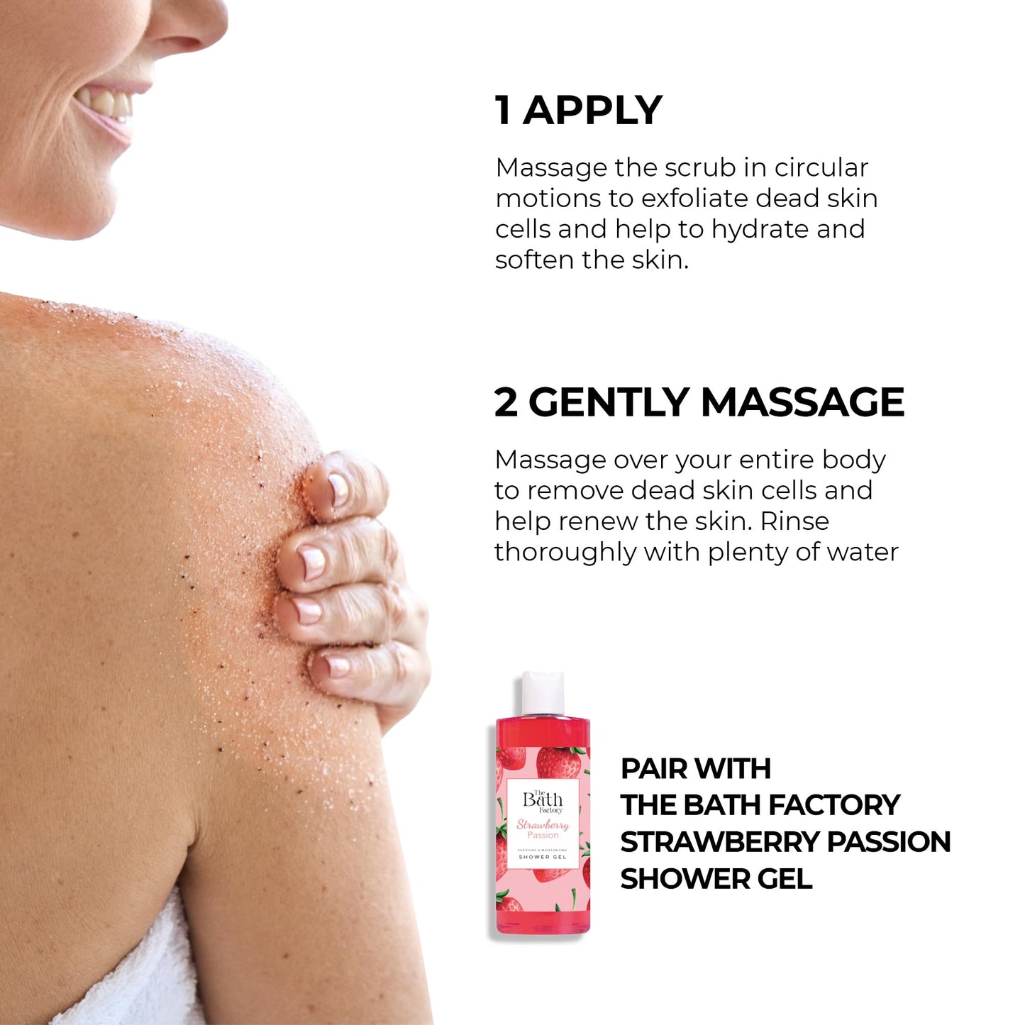 The Bath Factory Body Scrub Exfoliator, Vegan Body Scrub with Shea Butter, Jojoba, Baobab & Avocado Oils, Exfoliating Scrub and Shower Exfoliator Scrub for Smooth, Soft-Feeling Skin