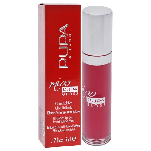 Pupa Milano Miss Milano Lip Gloss - Shiny, Smooth, Plump - Soft, Innovative Gel Texture - Glides Smoothly On Lips - For A Moisturizing And Volume Enhancing Effect - 303 Extreme Fuchsia - 0.17 OZ