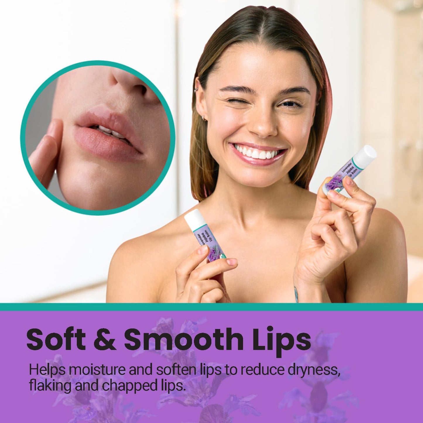 USDA Organic Lavender Jojoba Oil Lip Balm 2-Pack (0.15 oz)