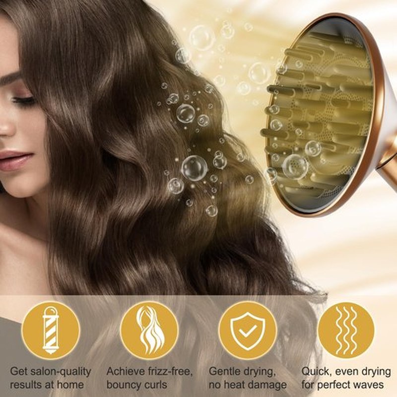 ZEPHBLOW Large Hair Diffuser Attachment for Dyson Airwrap, Upgraded 6-Inch Diffuser Nozzle Compatible with Airwrap Styler, Diffuser Attachment for Airwrap HS01/HS05,Gold