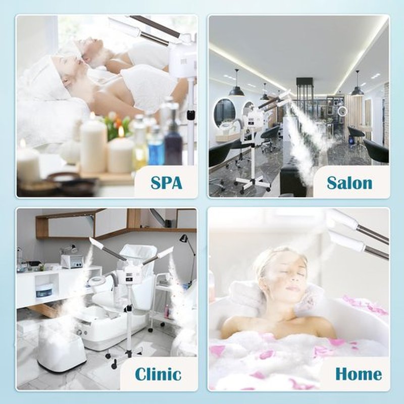 Professional 3 in 1 Facial Steamer for Face Deep Cleaning Ozone Face Steamer with 5X Magnifying Lamp Hot Cool Mist Function for Salon Spa Home Beauty Equipment (3 in 1 Facial Steamer)