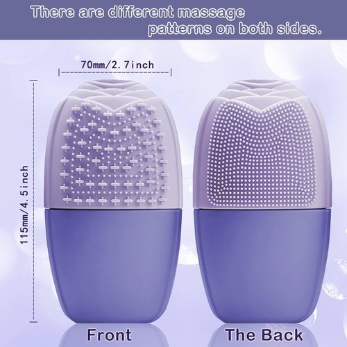 XHJRI Ice Face Roller Massager,Ice Cube Roller for Face, Eyes and Neck Naturally Conditioning and Skin Care,De-Puff Eye Bags,Reduce Migraine Pain,Reusable Massage Silicone Ice Mold (New Purple)