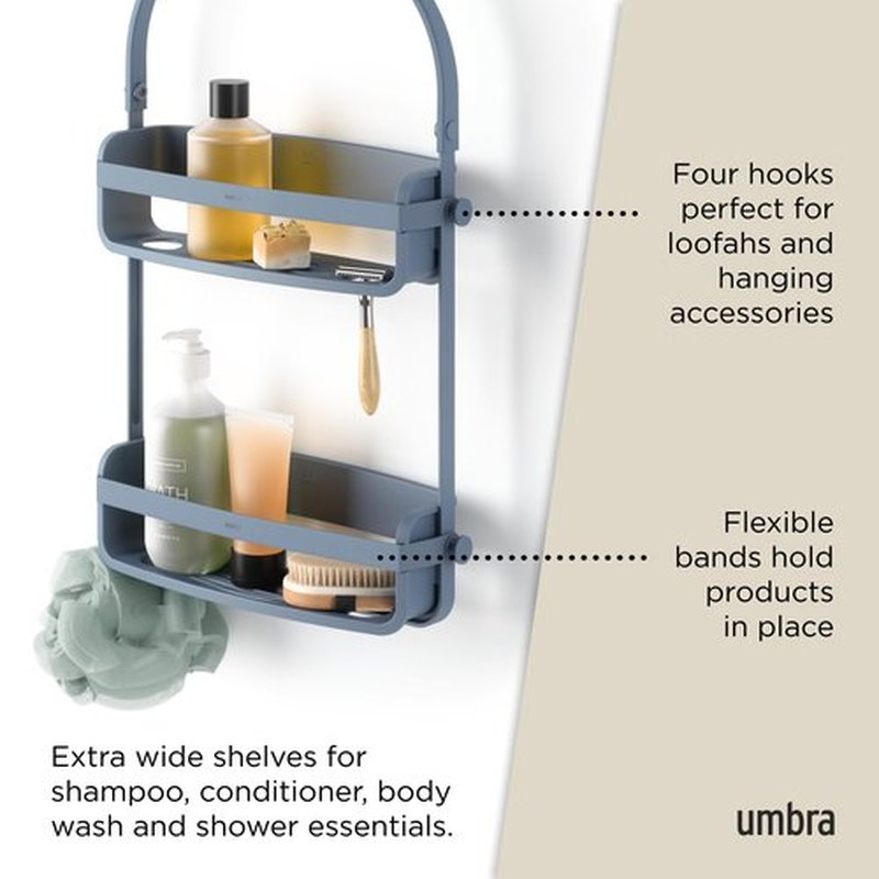 Umbra Flex Shower Caddy, Slate Blue