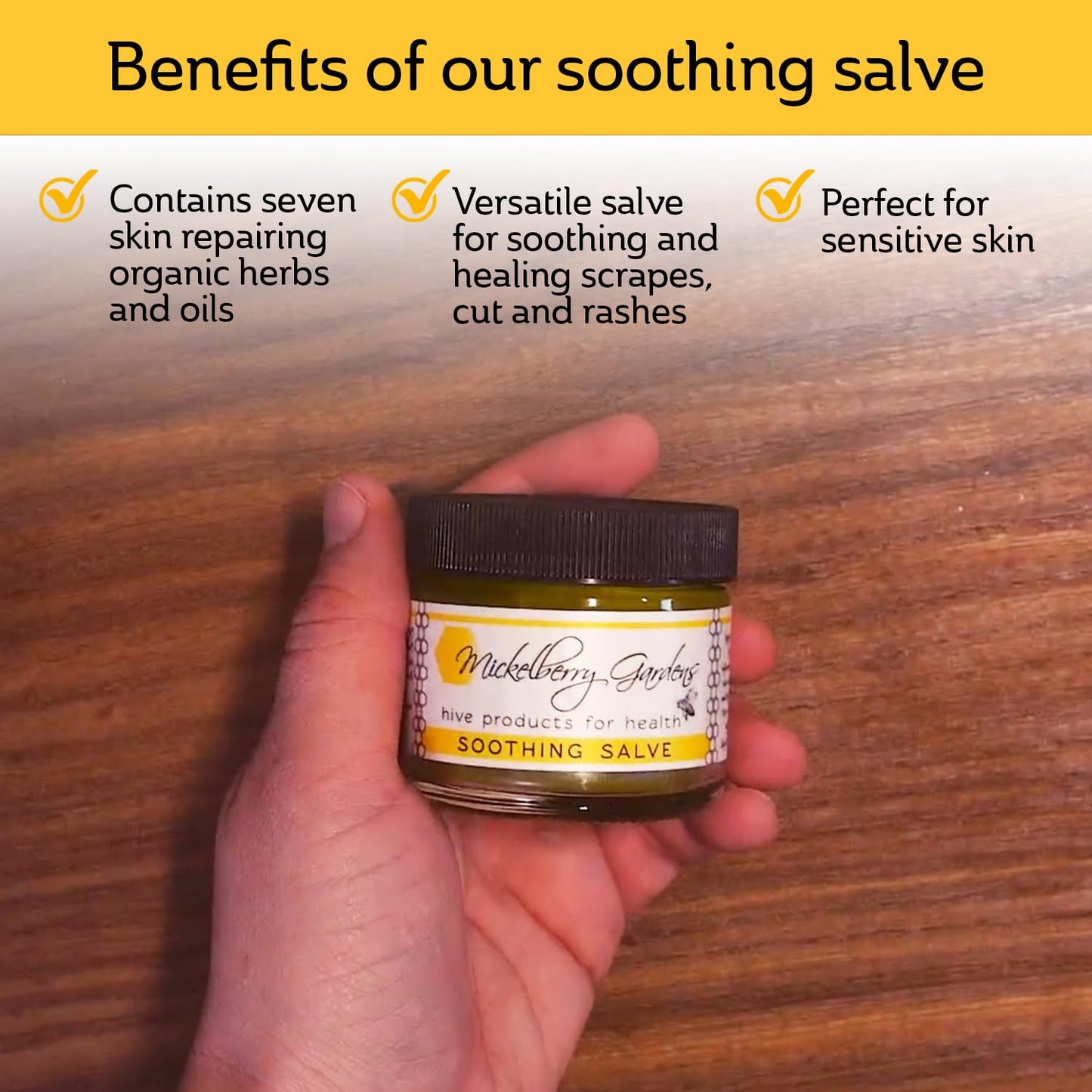 Mickelberry Gardens Soothing Skin Salve 2oz Calendula Lavender Beeswax Balm