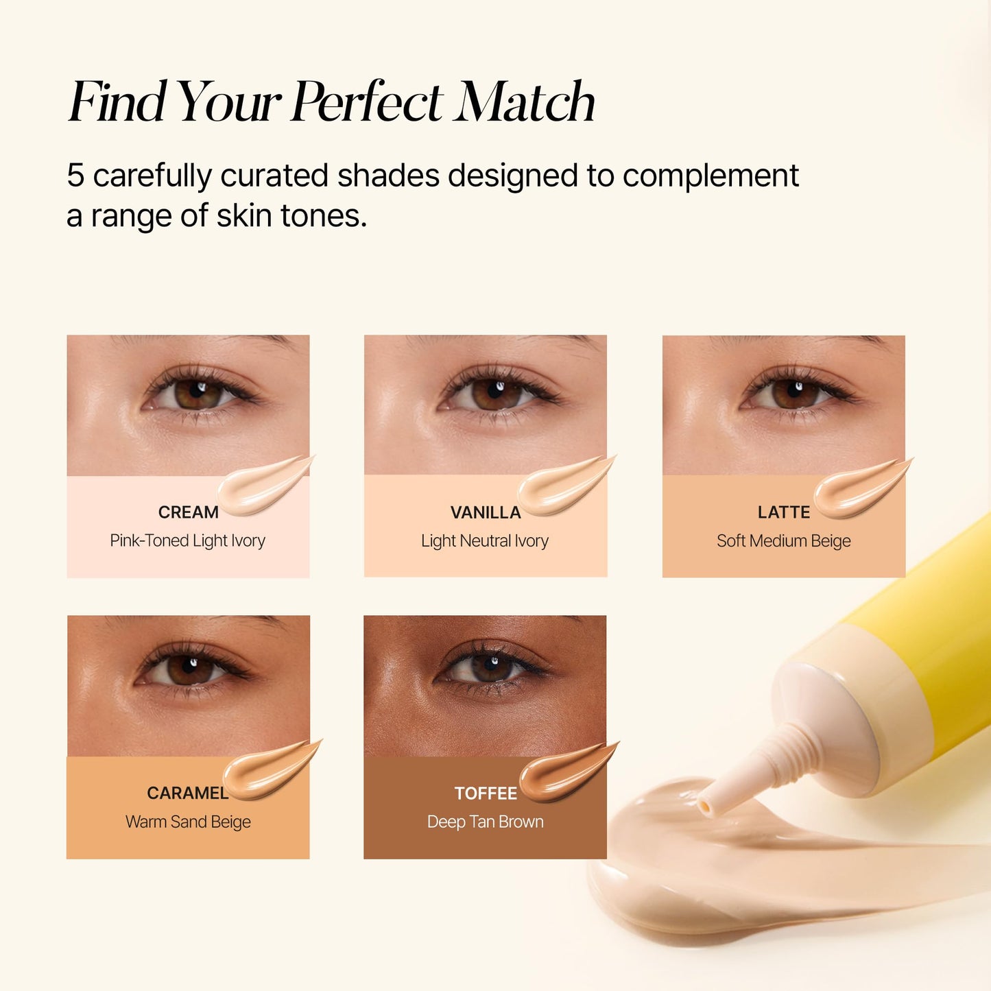 shaishaishai BANANA PDRN Conceal - Hydrating Under Eye Cream & Dark Circle Coverage, Advanced Formula with PDRN + Ectoin, Non-Sticky, Korean Skincare, 0.52 oz (Caramel)