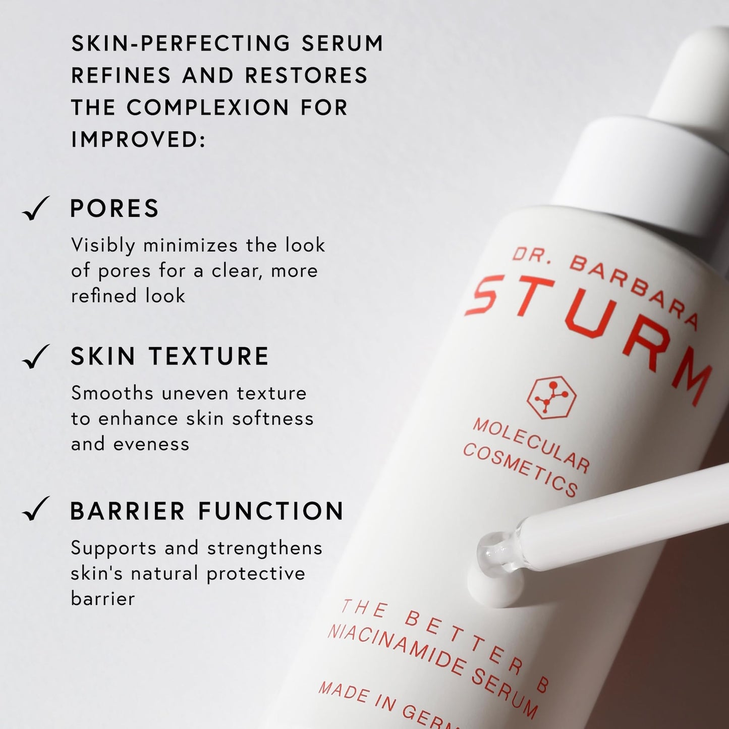 The Better B Niacinamide Serum 1.01 fl oz, Pore Refining Facial Serum, Helps Reduce Hyperpigmentation, Boosts Hydration, Luxury Skincare By Dr. Barbara Sturm