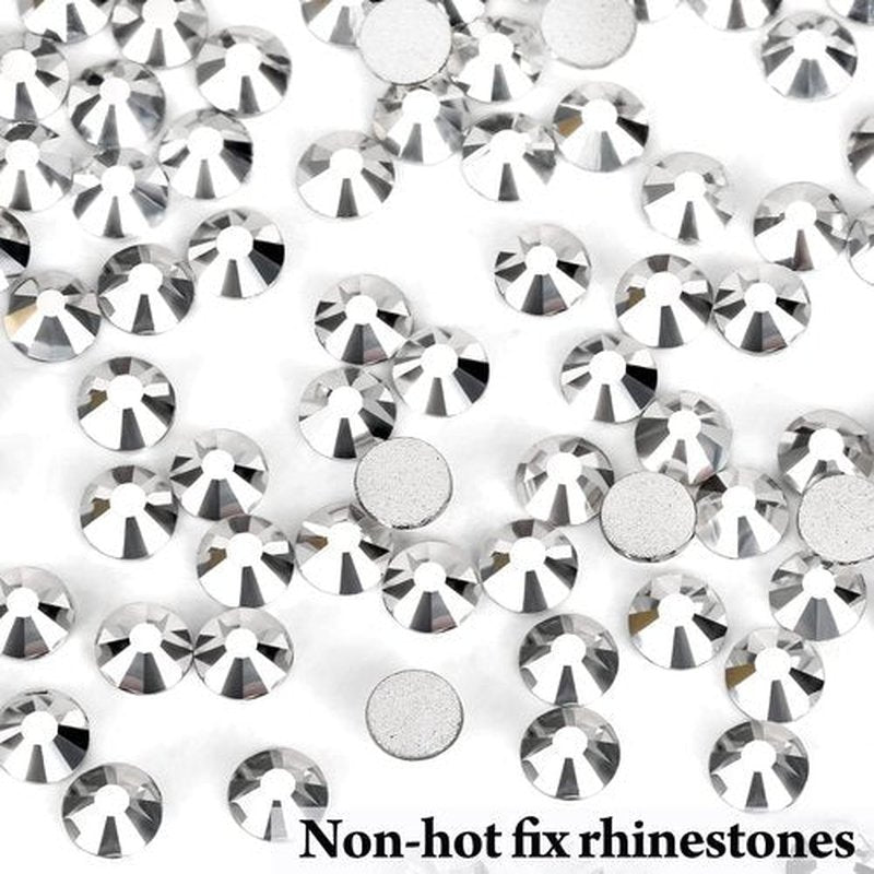 Novani Rhinestones 3000Pcs Flatback Crystal Round Loose Gemstones Glass Rhinestones for Crafts Makeup Nail Art Clothes Shoes DIY Decorations(SS6, 1.9-2.0mm,Sliver)