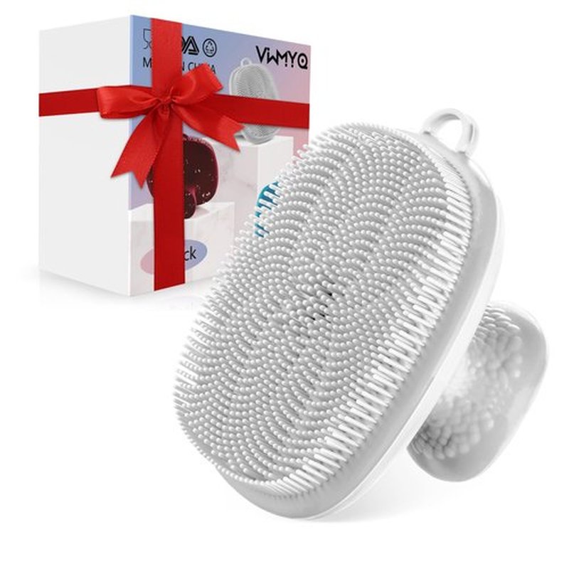 VWMYQ Silicone Face Scrubber for Men Facial Cleansing Brush Silicone Face Wash Brush Manual Waterproof Cleansing Skin Care Face Brushes for Cleansing and Exfoliating (White)