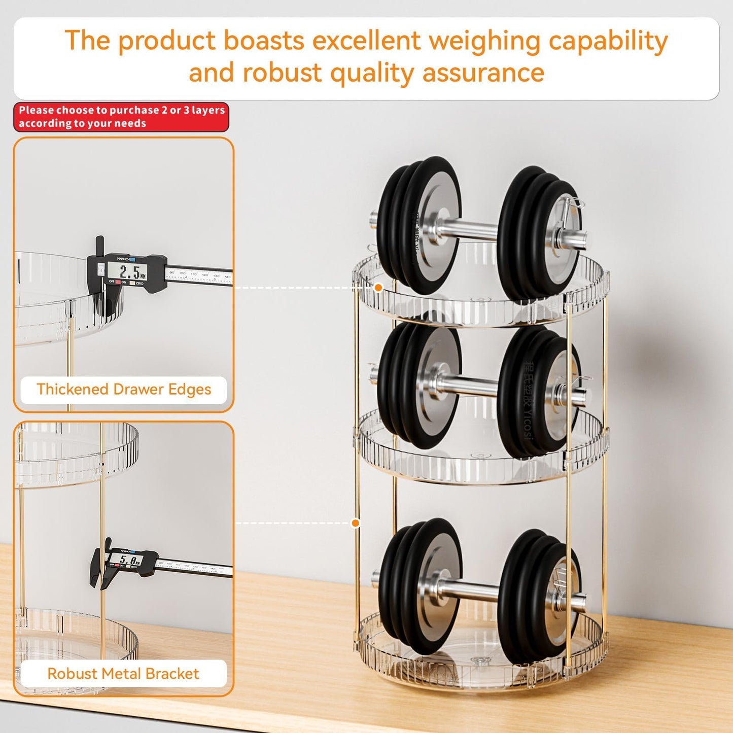 Yieach Acrylic 360 Rotating Makeup Organizer and Perfume Organizer (2 Tier)