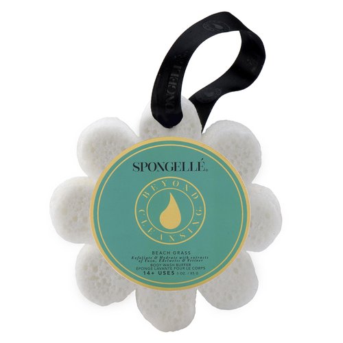 Spongelle Beach Grass Wild Flower Buffer Body Scrubber | Bath & Shower Loofah for Women | Exfoliator with Body Wash Infused Sponge | 14+ uses