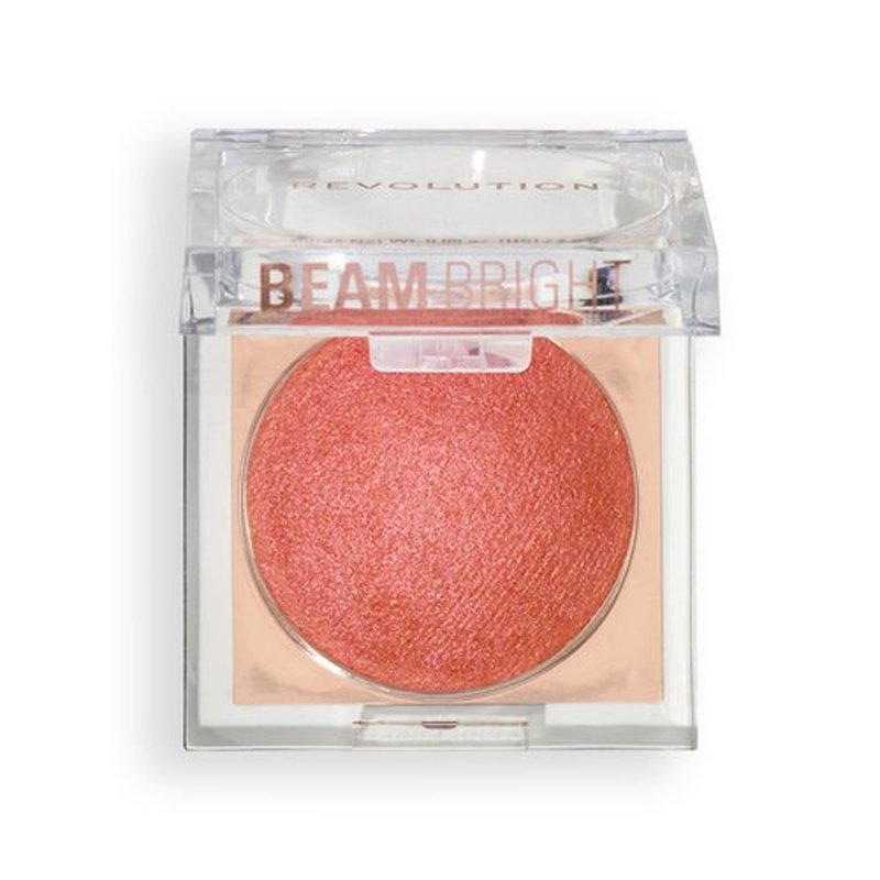 Revolution, Beam Bright Blush, Blendable & Buildable Face Powder Blush, Luminous Finish for Radiant Cheeks, Vegan & Cruelty-Free, Orange Crush, 0.09 Oz