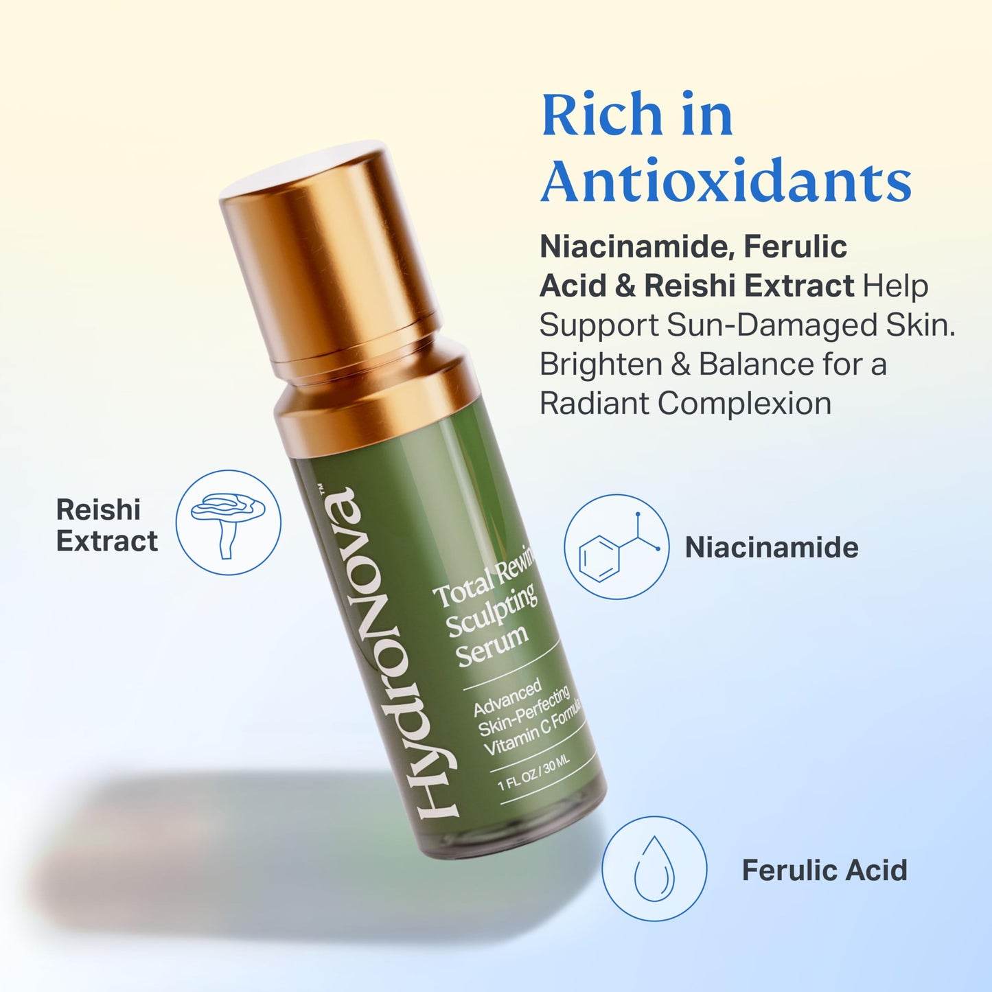 HYDRONOVA Skincare Bundle: Anti-Aging Face & Neck Cream + Total Rewind Sculpting Serum – Skin-Firming, Wrinkle-Reducing Moisturizer & Line-Smoothing Dark Spot Corrector