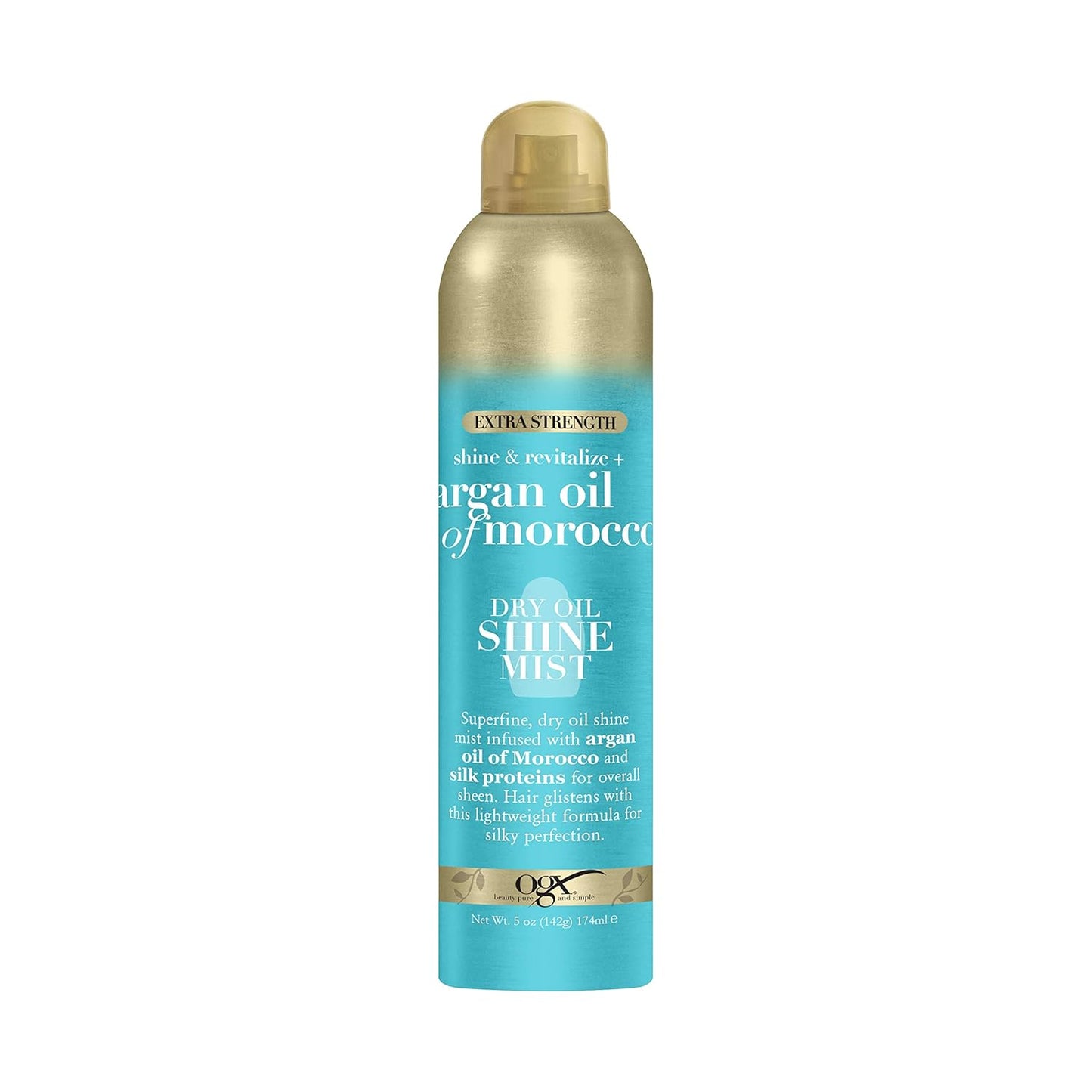 OGX Revitalize + Argan Shine Extra Strength Dry Oil Conditioning Mist with Argan Oil & Silk Proteins, Light Nourishing Hair Treatment to Soften Hair & Add Luminous Shine, 5 Ounce